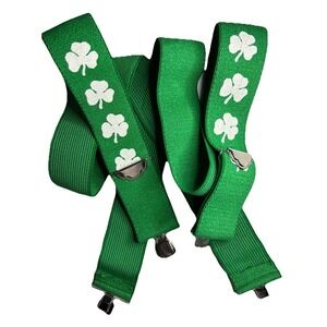 Shamrock Suspenders Green Luck Of The Irish Men's X Suspenders 2 In Wide